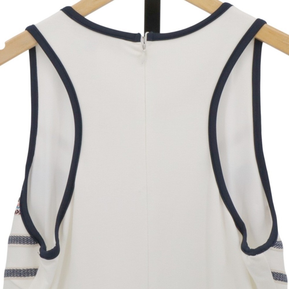 Adelyn Rae Fringe Sheath Mini Dress Sleeveless Ivory Striped L NWT - Picture 6 of 10